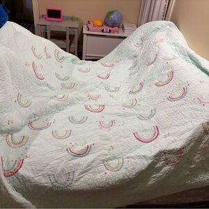 Pottery Barn Kids Green Quilted Bedding